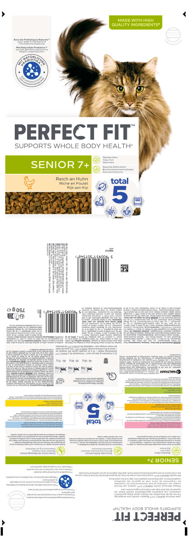 PERFECT FIT Katzen-Trockenfutter Senior 7+ mit Huhn